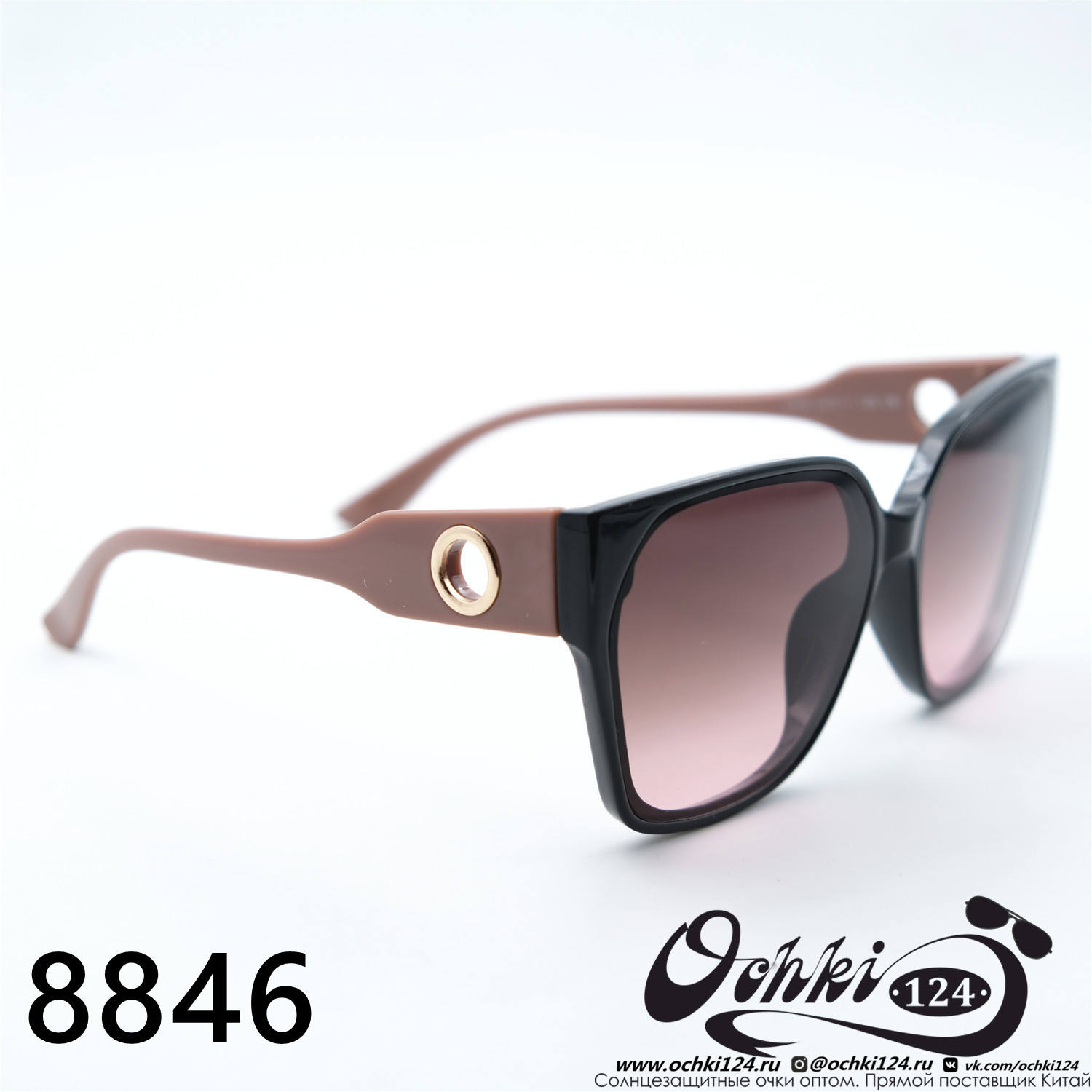  Солнцезащитные очки картинка 2023 Женские Лисички Aras 8846-C6 