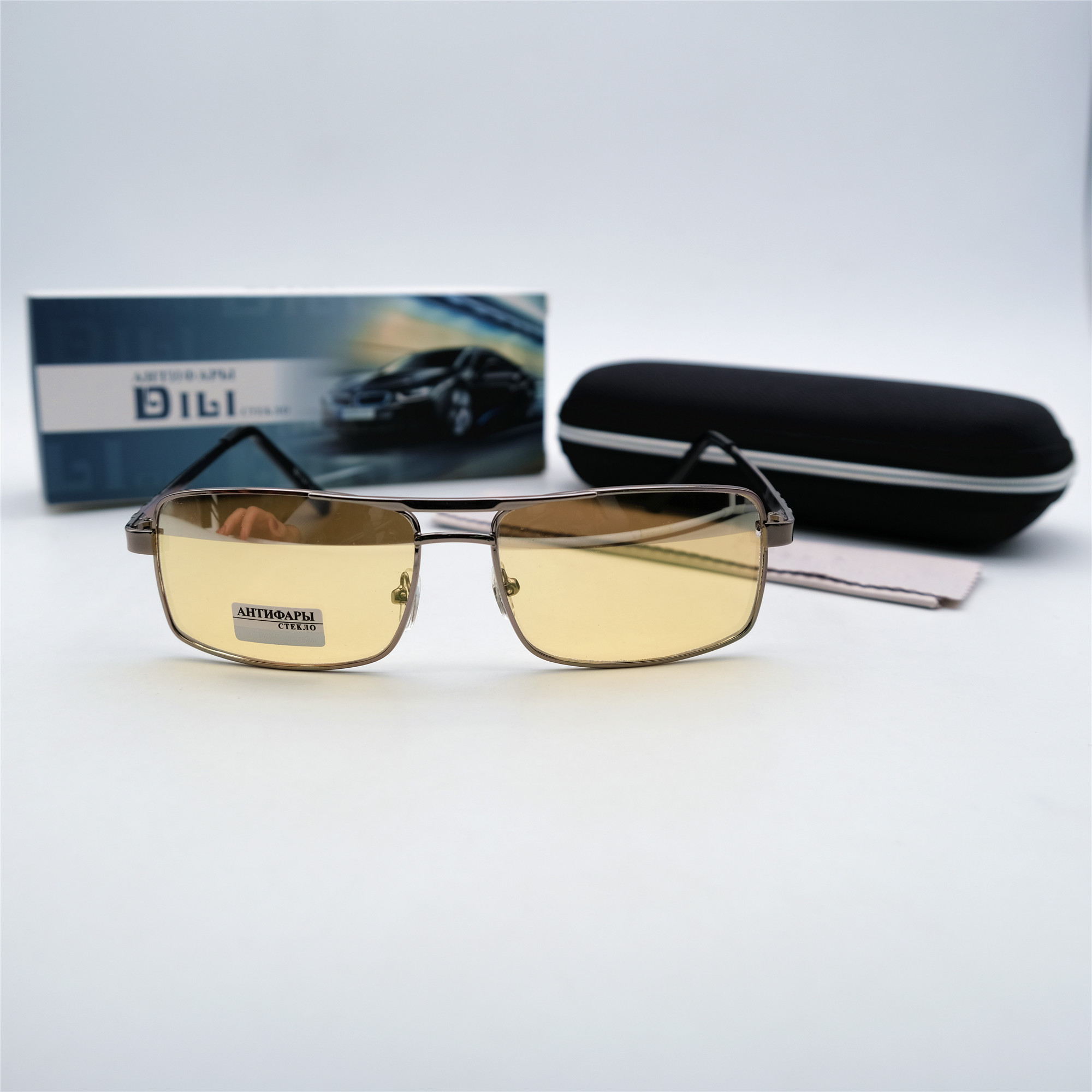  Солнцезащитные очки картинка Мужские DILI Антифары стекло Квадратные 8004-C2 
