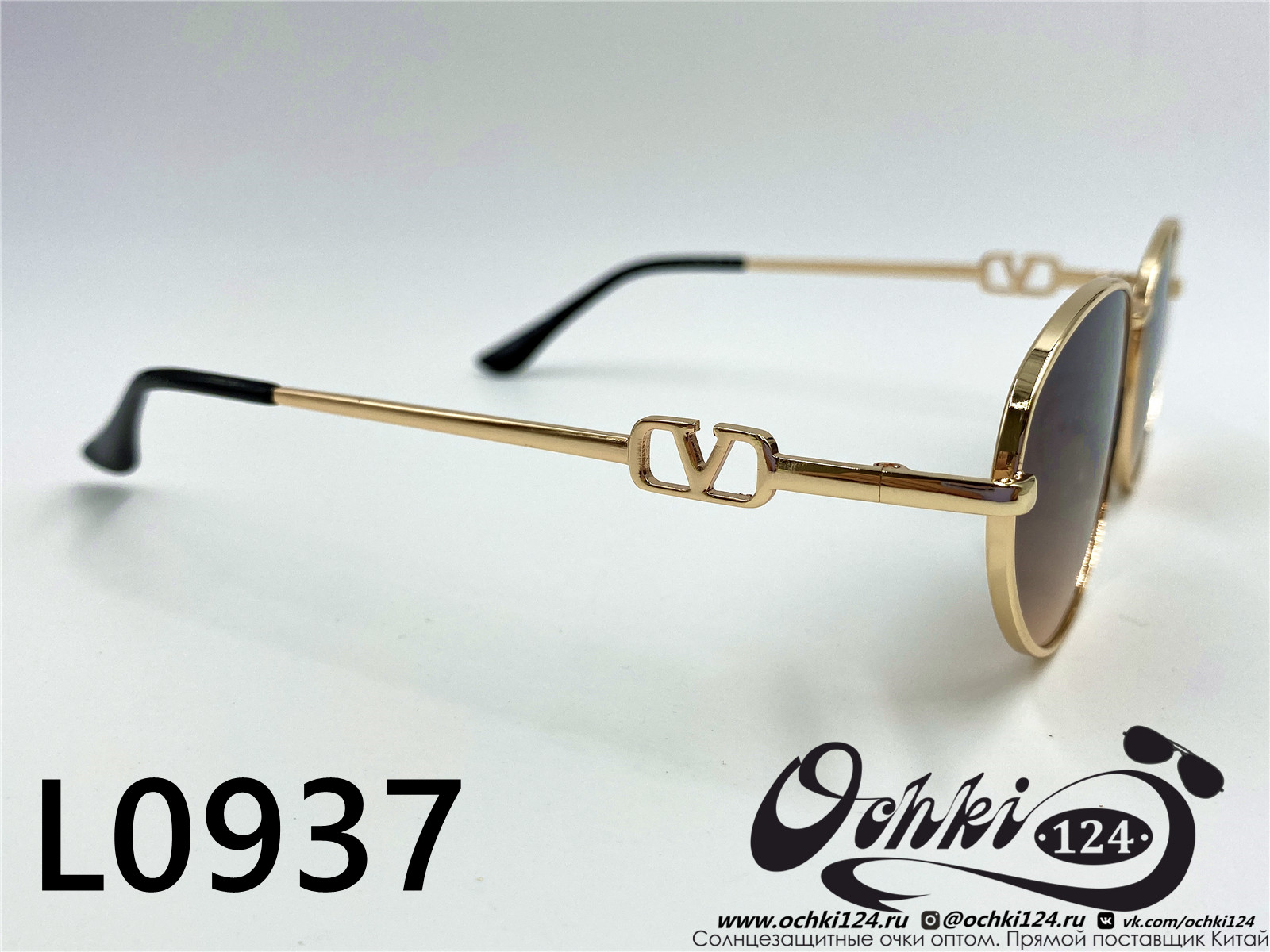  Солнцезащитные очки картинка 2022 Женские Лисички L0937-5 