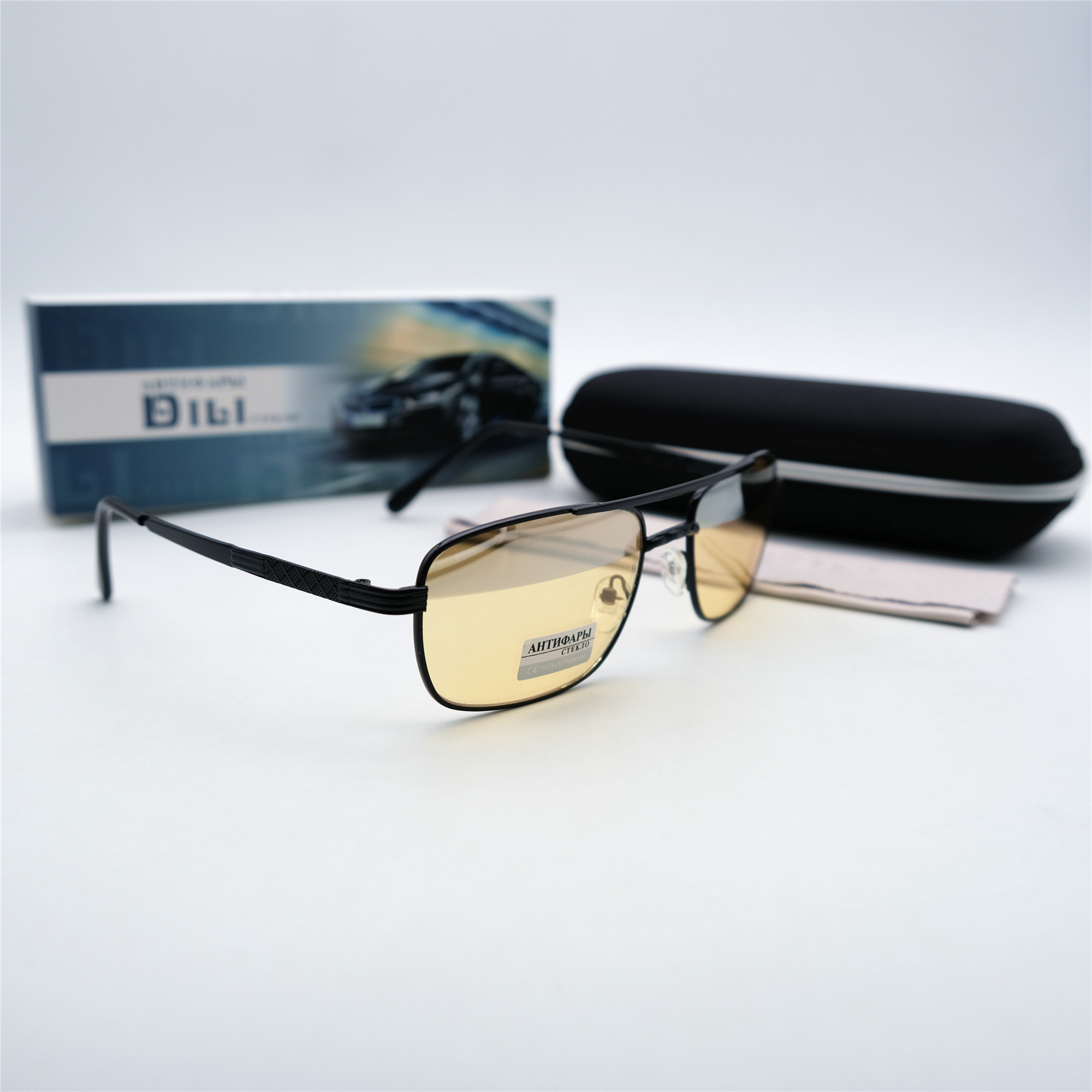  Солнцезащитные очки картинка Мужские DILI Антифары стекло Квадратные 8010-C1 