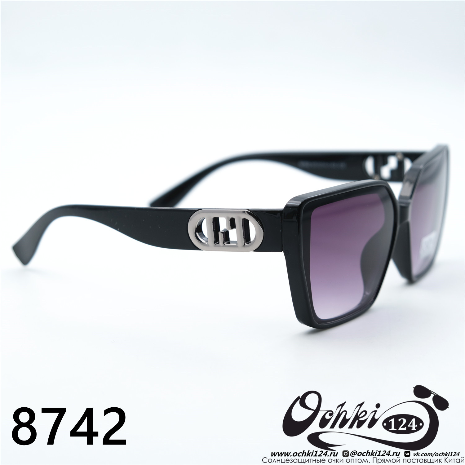  Солнцезащитные очки картинка 2023 Женские Лисички Caipai 8742-C3 
