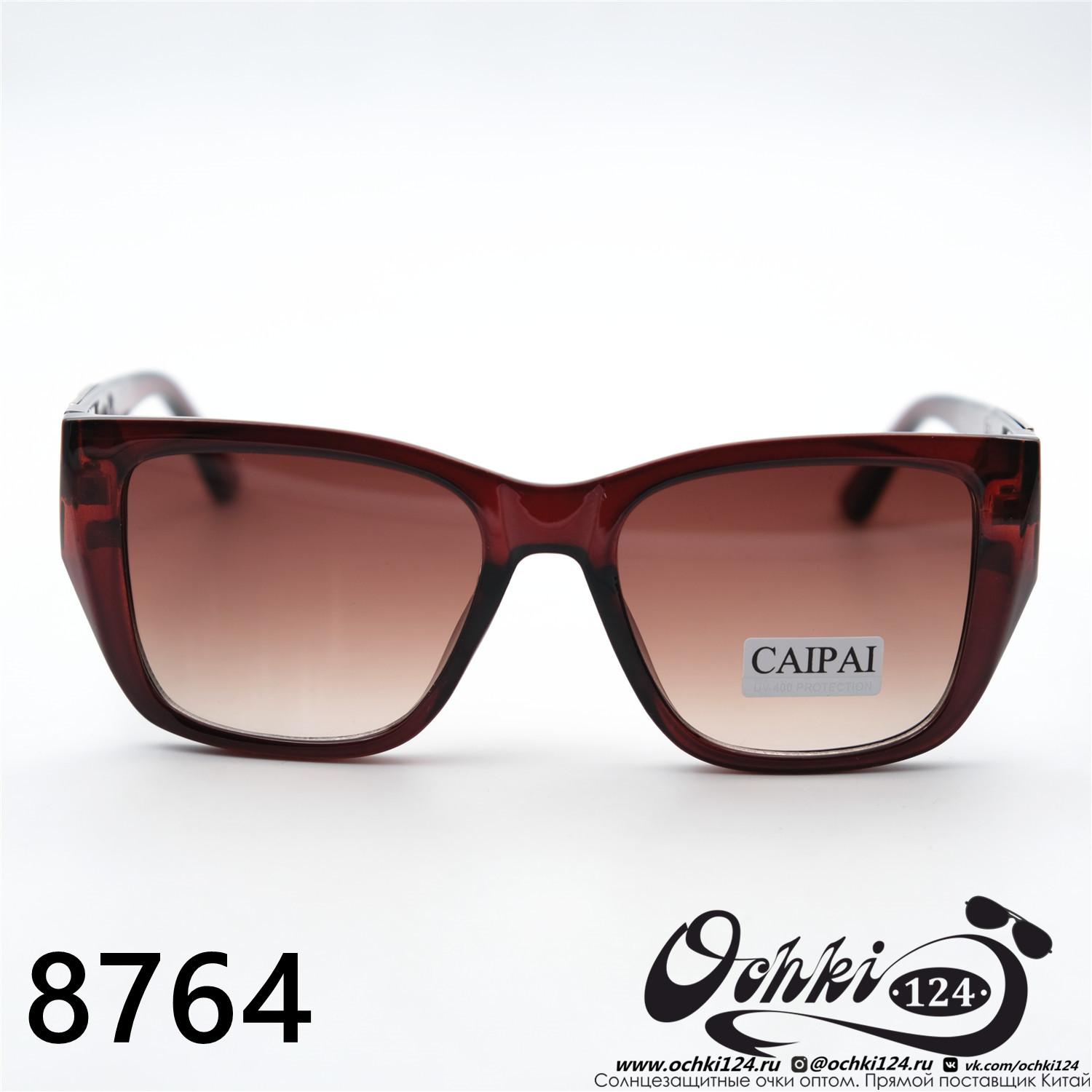  Солнцезащитные очки картинка 2023 Женские Лисички Caipai 8764-C2 