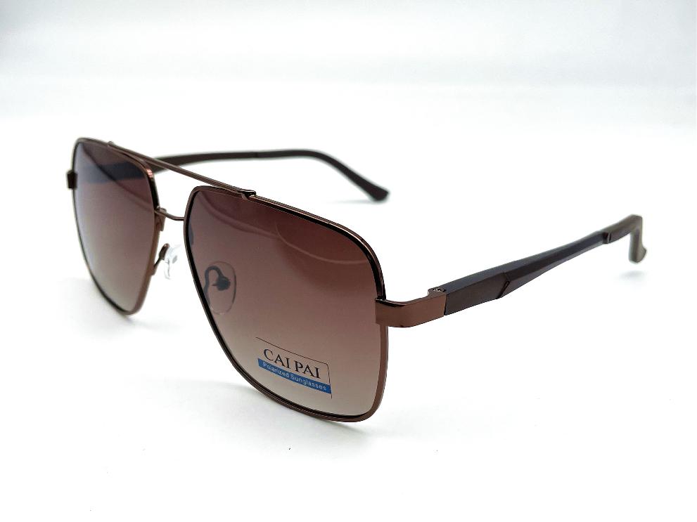  Солнцезащитные очки картинка Мужские Caipai Polarized Квадратные P4009-С3 