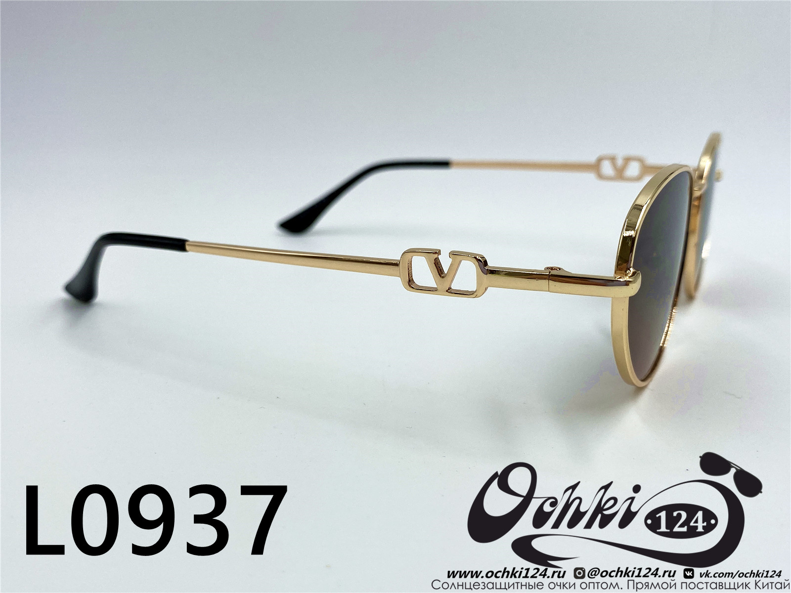  Солнцезащитные очки картинка 2022 Женские Лисички L0937-4 