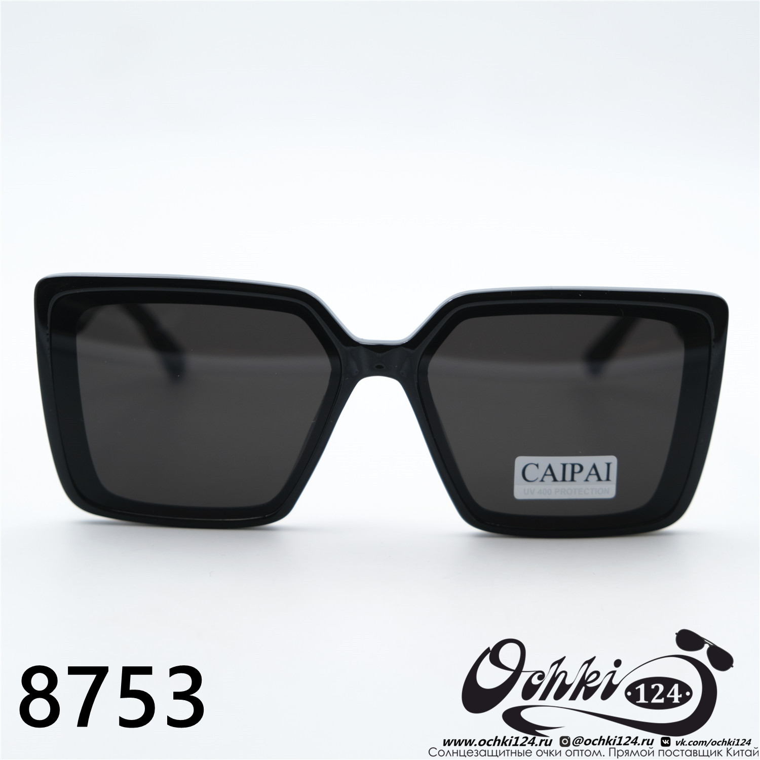  Солнцезащитные очки картинка 2023 Женские Квадратные Caipai 8753-C1 