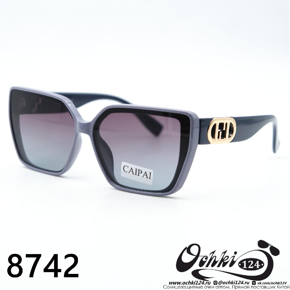 Солнцезащитные очки картинка 2023 Женские Лисички Caipai 8742-C6 