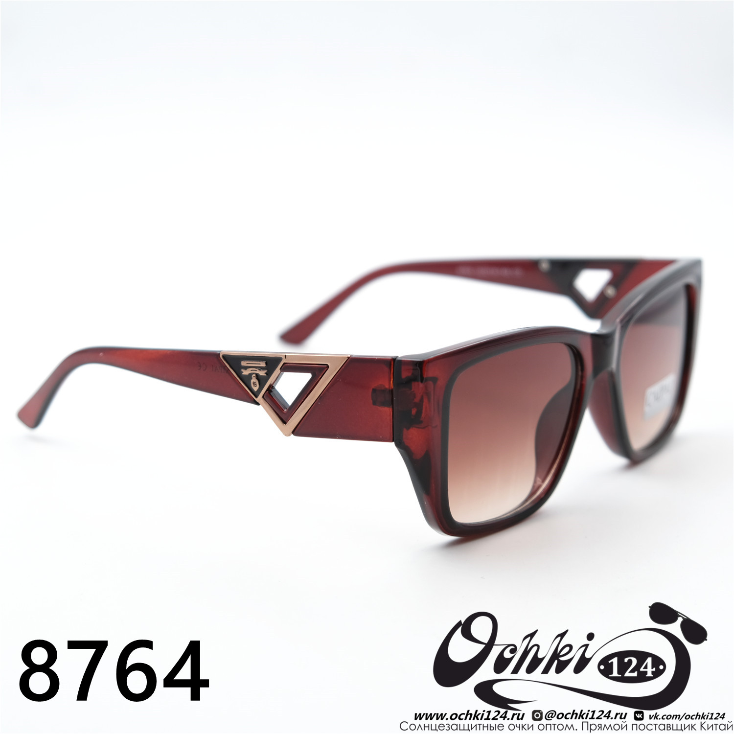  Солнцезащитные очки картинка 2023 Женские Лисички Caipai 8764-C2 