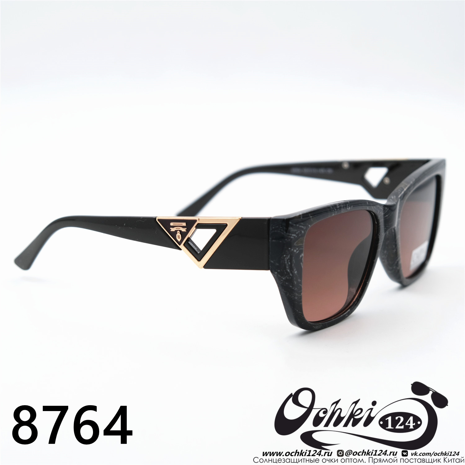  Солнцезащитные очки картинка 2023 Женские Лисички Caipai 8764-C6 