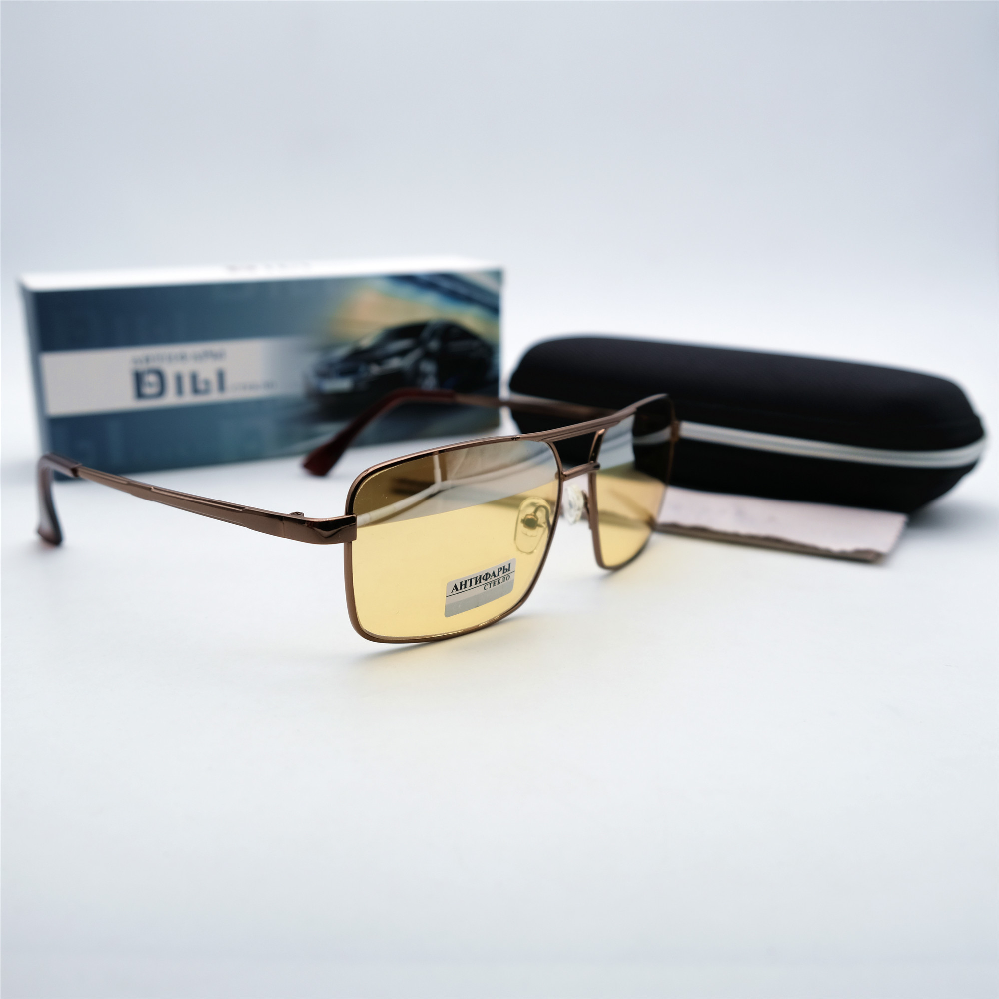  Солнцезащитные очки картинка Мужские DILI Антифары стекло Квадратные 8002-C4 