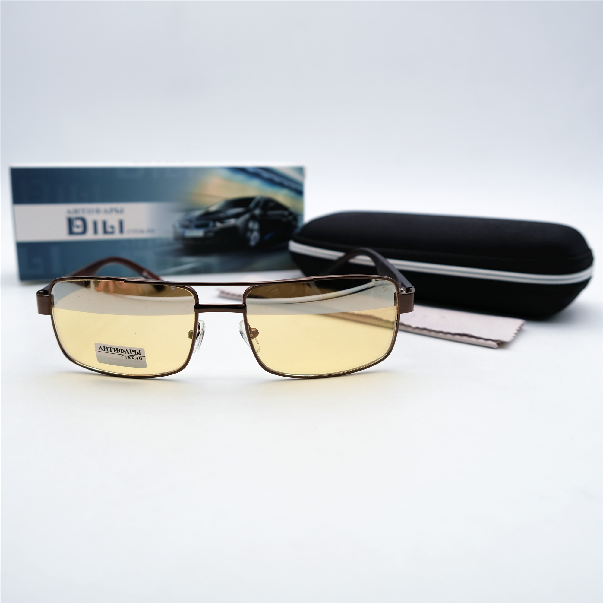  Солнцезащитные очки картинка Мужские DILI Антифары стекло Квадратные 8003-C4 