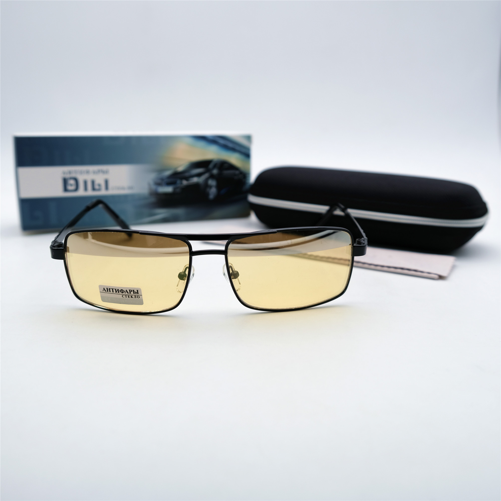  Солнцезащитные очки картинка Мужские DILI Антифары стекло Квадратные 8004-C1 