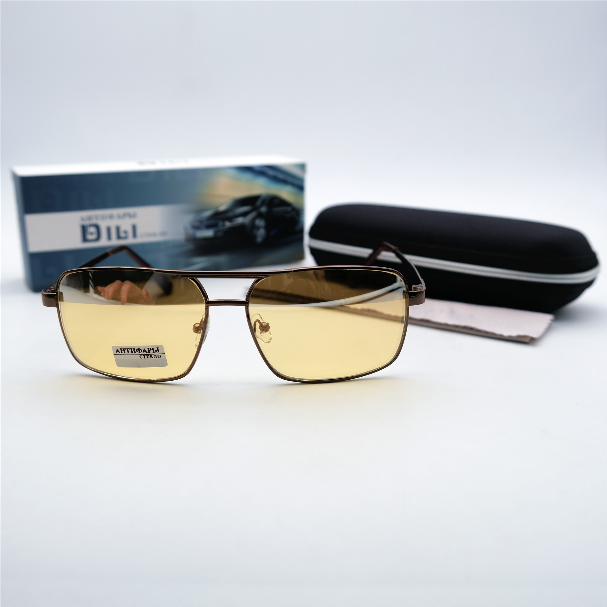  Солнцезащитные очки картинка Мужские DILI Антифары стекло Квадратные 8002-C4 