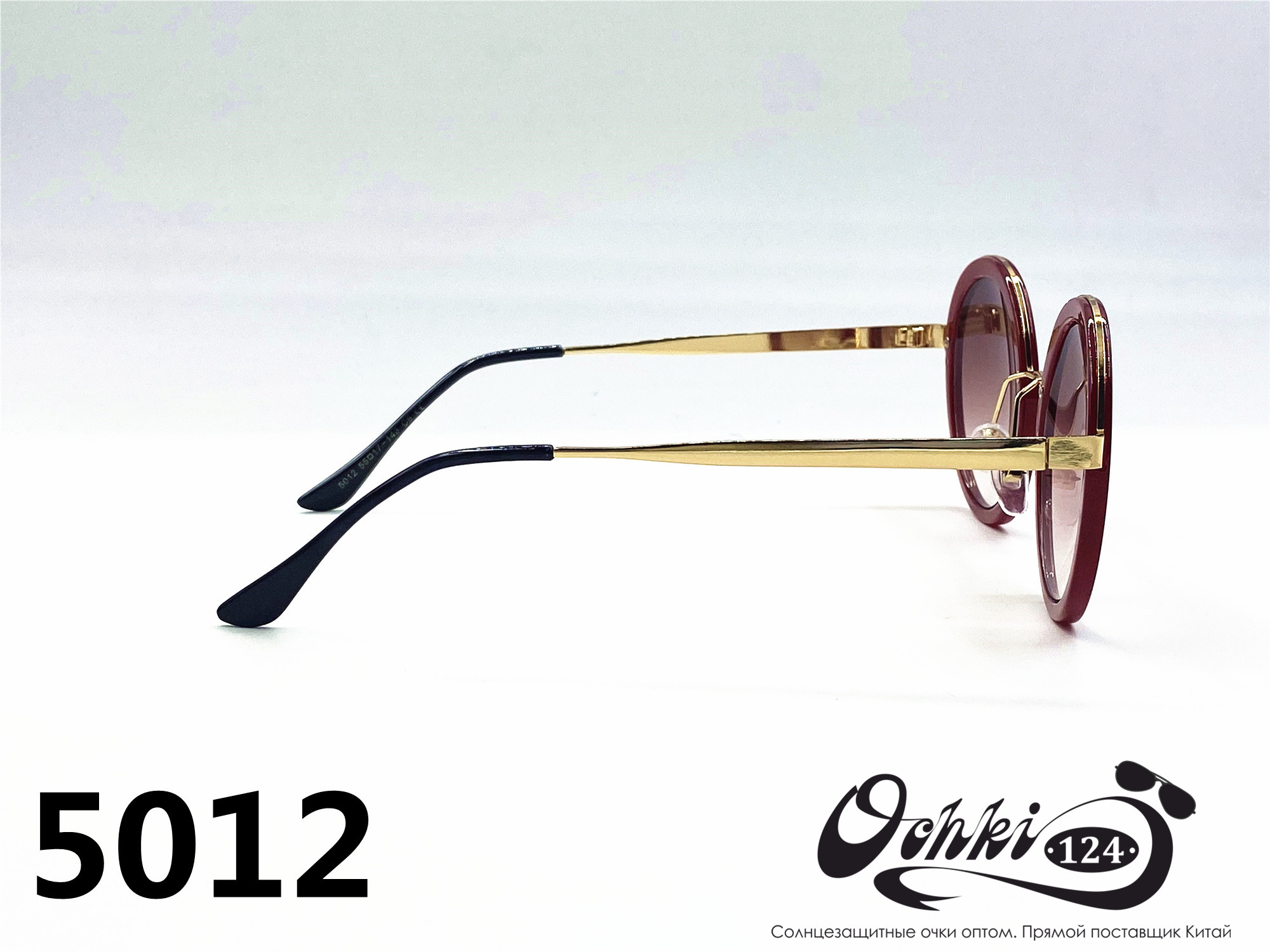  Солнцезащитные очки картинка 2022 Женские Пластик Круглые Caipai 5012-6 